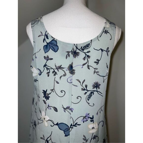 VTG Women’s Maxi Floral Tank Dress Blue Medium - Picture 6 of 10